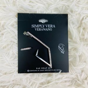 NWT SIMPLY VERA VERA WANG silver metal studded ear cuff wrap set earrings